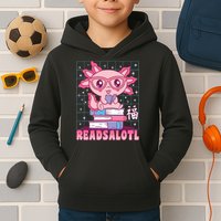 Axolotl Books Readsalotl Reading Bookworm Kids Hoodie