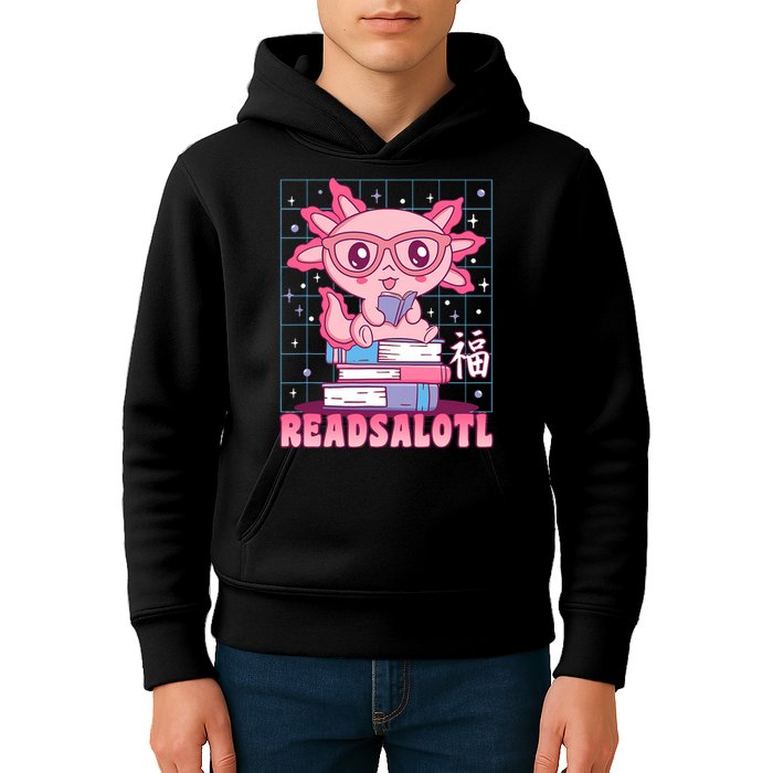 Axolotl Books Readsalotl Reading Bookworm Kids Hoodie