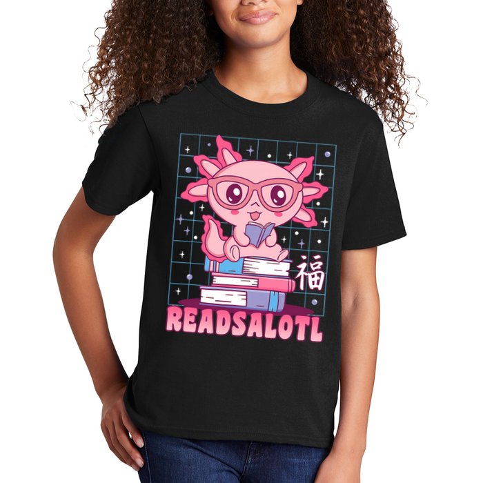 Axolotl Books Readsalotl Reading Bookworm Kids T-Shirt