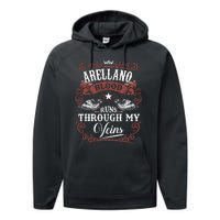 ARELLANO Blood Runs Through My Veins Family Name Vintage Performance Fleece Hoodie