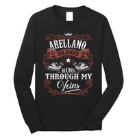 ARELLANO Blood Runs Through My Veins Family Name Vintage Long Sleeve Shirt