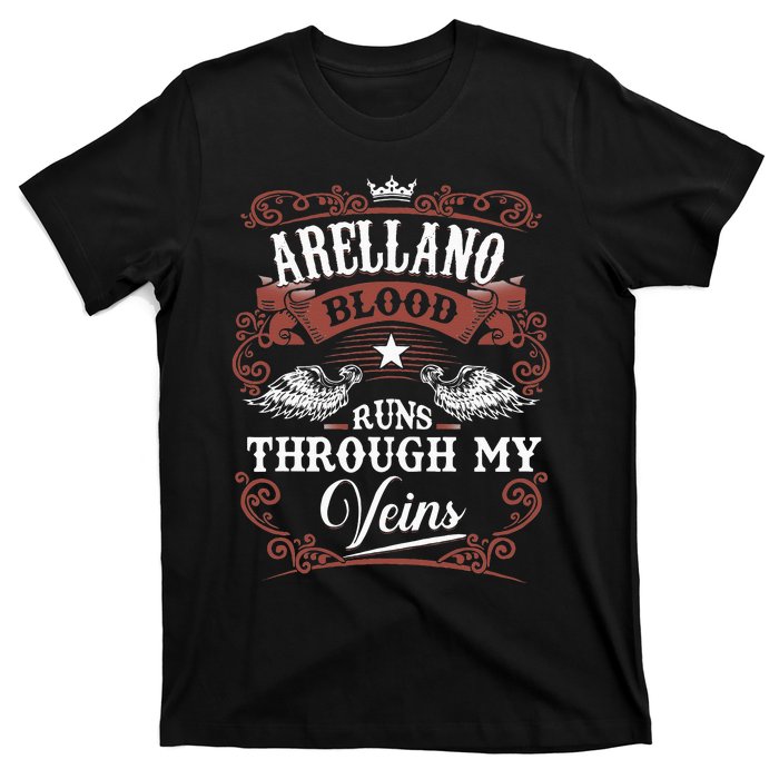 ARELLANO Blood Runs Through My Veins Family Name Vintage T-Shirt