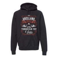 ARELLANO Blood Runs Through My Veins Family Name Vintage Premium Hoodie