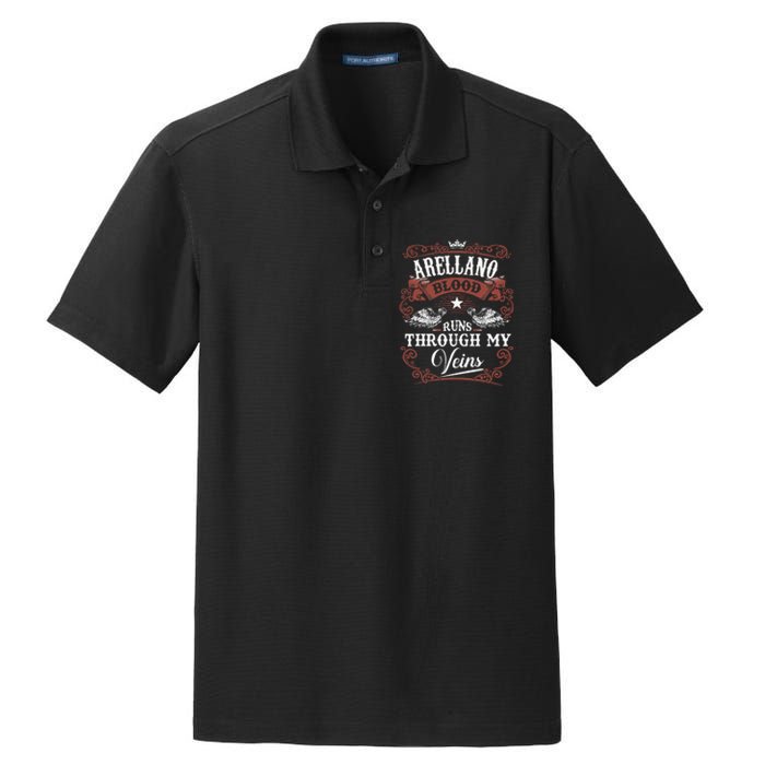 ARELLANO Blood Runs Through My Veins Family Name Vintage Dry Zone Grid Polo