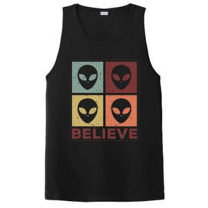 Alien Believe Retro Alien Gift For Alien Believer PosiCharge Competitor Tank