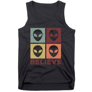 Alien Believe Retro Alien Gift For Alien Believer Tank Top