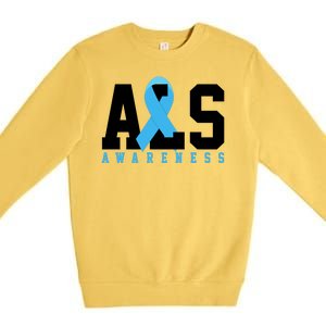 Als Blue Ribbon Awareness Premium Crewneck Sweatshirt