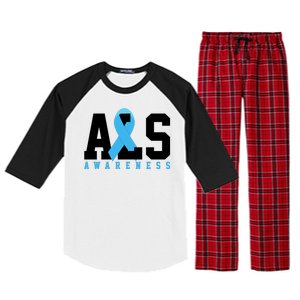 Als Blue Ribbon Awareness Raglan Sleeve Pajama Set