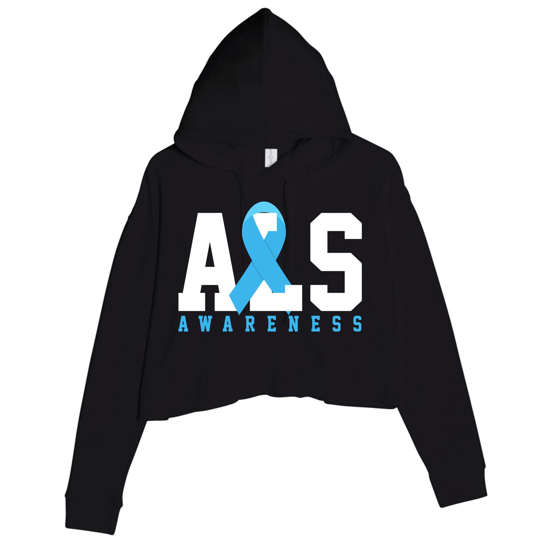 Als Blue Ribbon Awareness Crop Fleece Hoodie