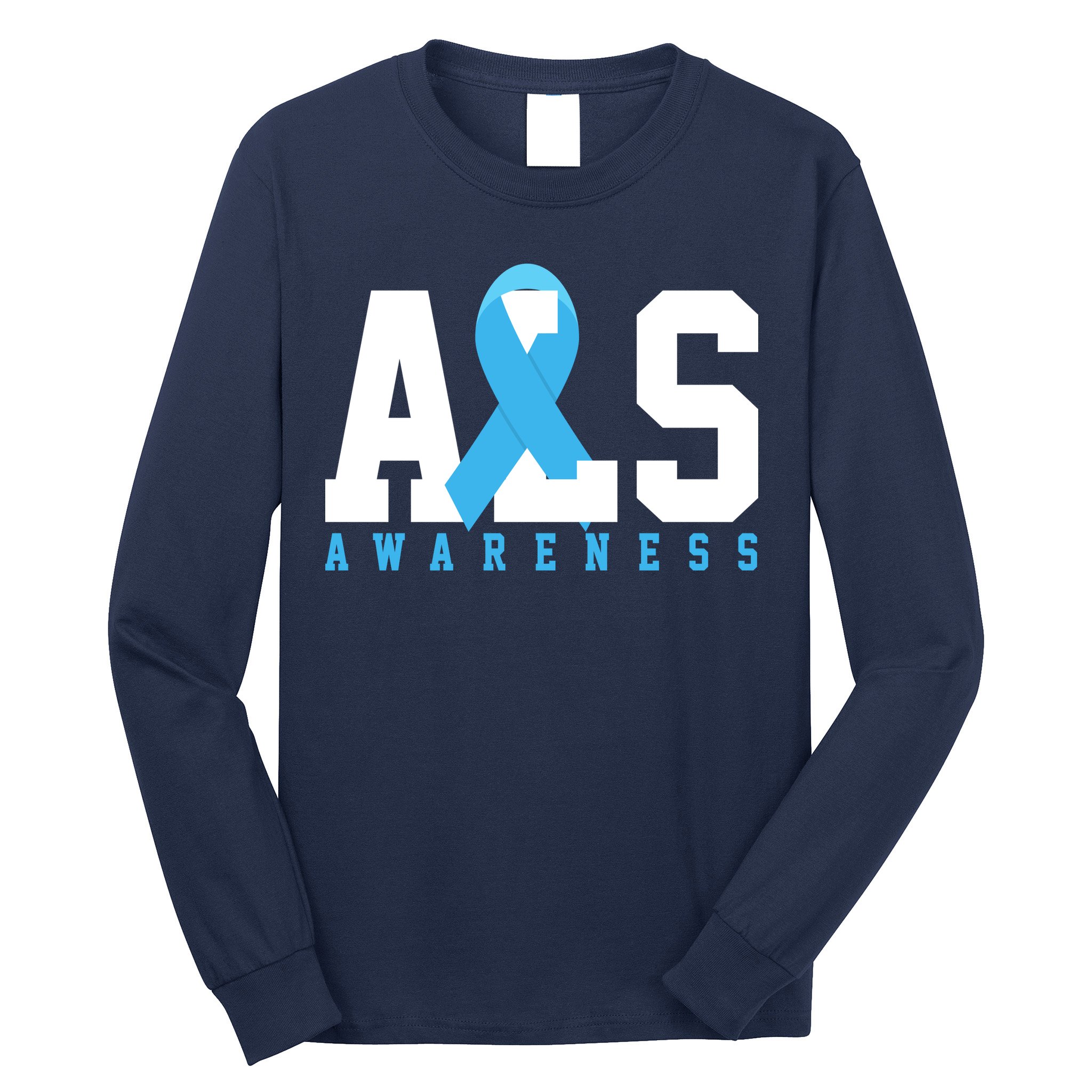 Als Blue Ribbon Awareness Long Sleeve Shirt