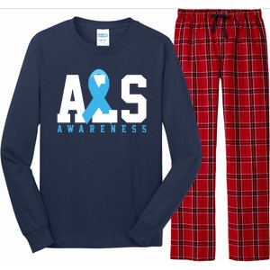 Als Blue Ribbon Awareness Long Sleeve Pajama Set