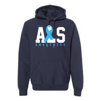 Als Blue Ribbon Awareness Premium Hoodie