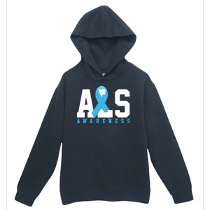 Als Blue Ribbon Awareness Urban Pullover Hoodie