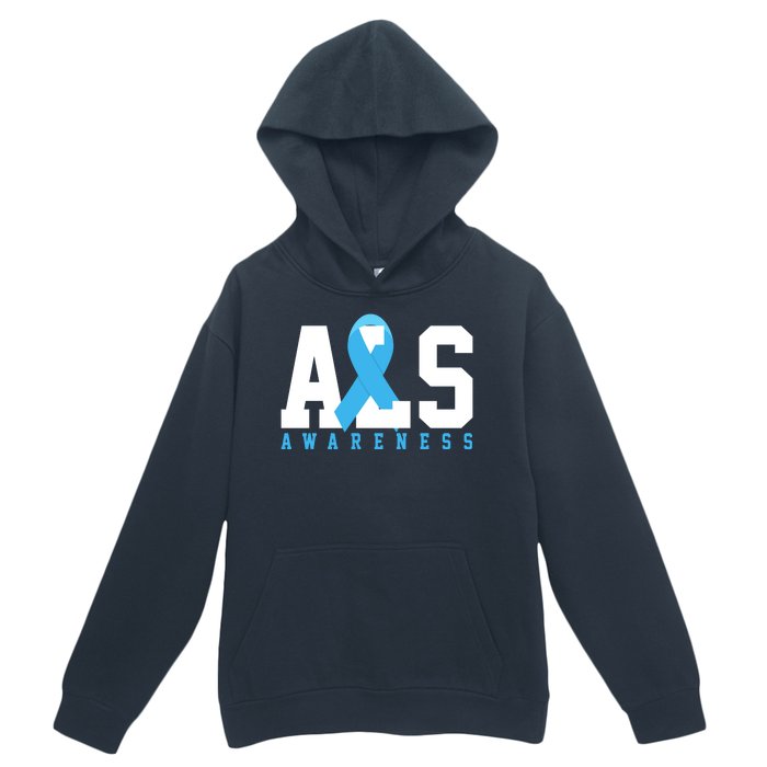 Als Blue Ribbon Awareness Urban Pullover Hoodie