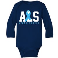 Als Blue Ribbon Awareness Baby Long Sleeve Bodysuit