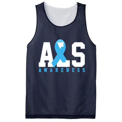 Als Blue Ribbon Awareness Mesh Reversible Basketball Jersey Tank