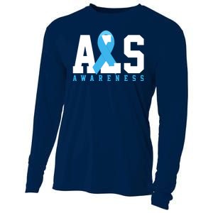 Als Blue Ribbon Awareness Cooling Performance Long Sleeve Crew