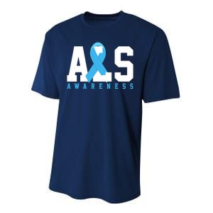 Als Blue Ribbon Awareness Performance Sprint T-Shirt