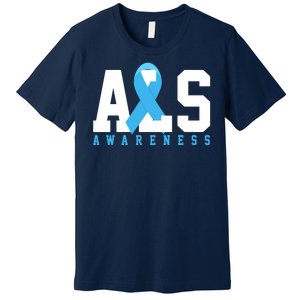 Als Blue Ribbon Awareness Premium T-Shirt