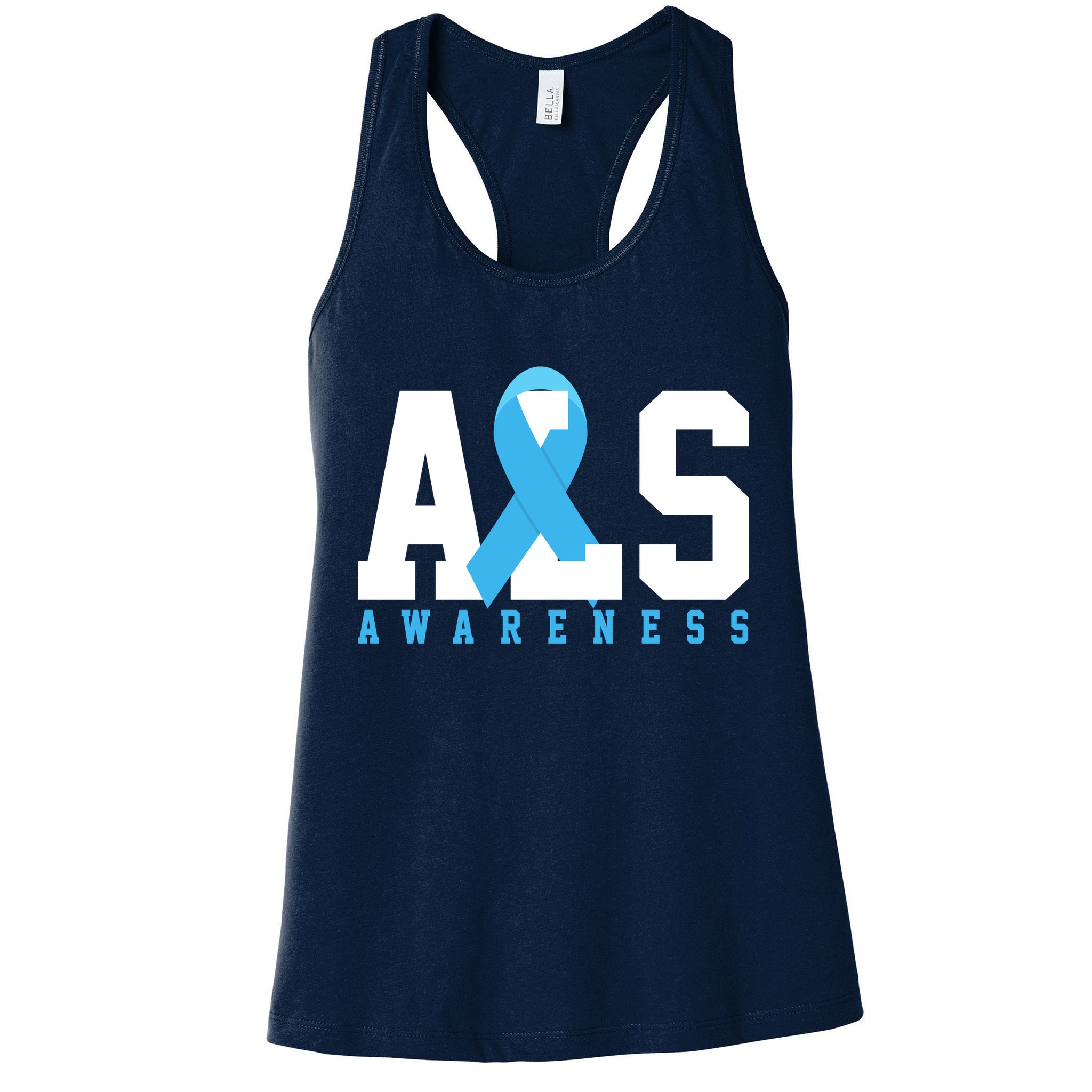 Als Blue Ribbon Awareness Womens Tank Top