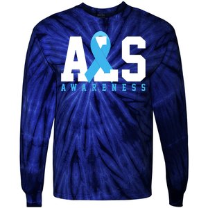 Als Blue Ribbon Awareness Tie-Dye Long Sleeve Shirt