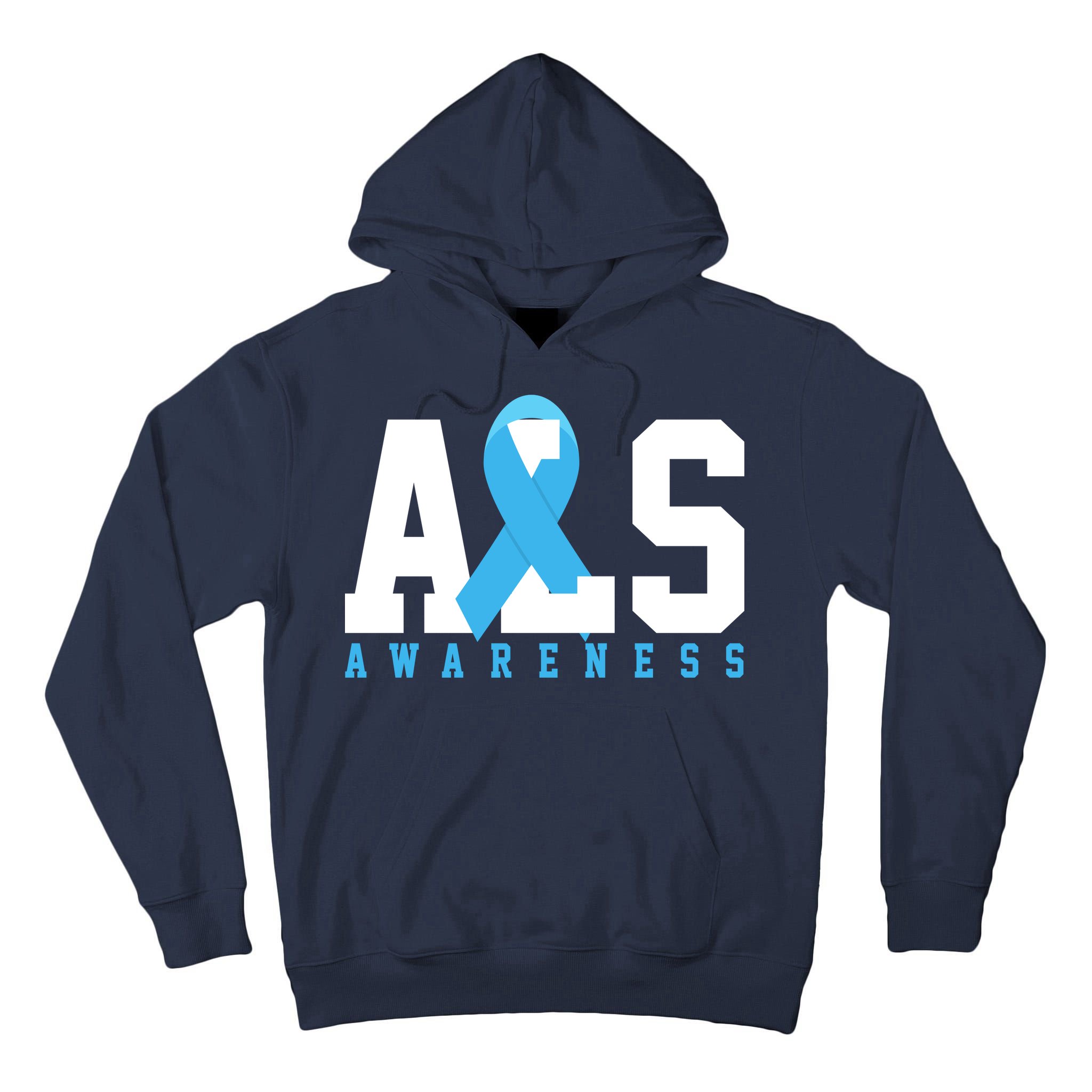 Als Blue Ribbon Awareness Tall Hoodie