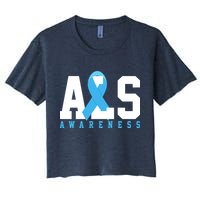 Als Blue Ribbon Awareness Women's Crop Top Tee