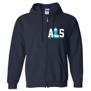 Als Blue Ribbon Awareness Full Zip Hoodie