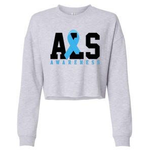 Als Blue Ribbon Awareness Cropped Pullover Crew