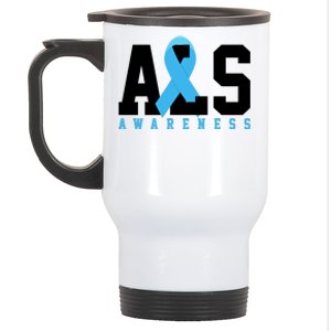 Als Blue Ribbon Awareness Stainless Steel Travel Mug