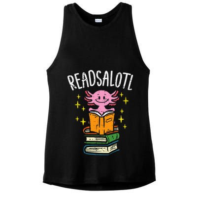 Axolotl Books Readsalotl Reading Bookworm Ladies PosiCharge Tri-Blend Wicking Tank