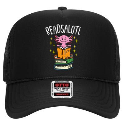 Axolotl Books Readsalotl Reading Bookworm High Crown Mesh Back Trucker Hat