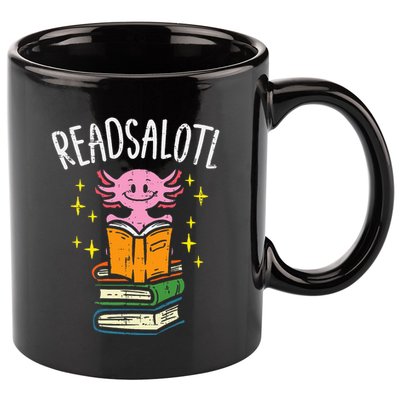Axolotl Books Readsalotl Reading Bookworm 11oz C Handle Ceramic Mug
