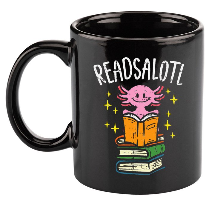 Axolotl Books Readsalotl Reading Bookworm 11oz C Handle Ceramic Mug