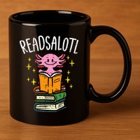 Axolotl Books Readsalotl Reading Bookworm 11oz C Handle Ceramic Mug