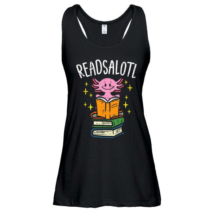 Axolotl Books Readsalotl Reading Bookworm Ladies Essential Flowy Tank