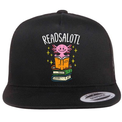 Axolotl Books Readsalotl Reading Bookworm Flat Bill Trucker Hat