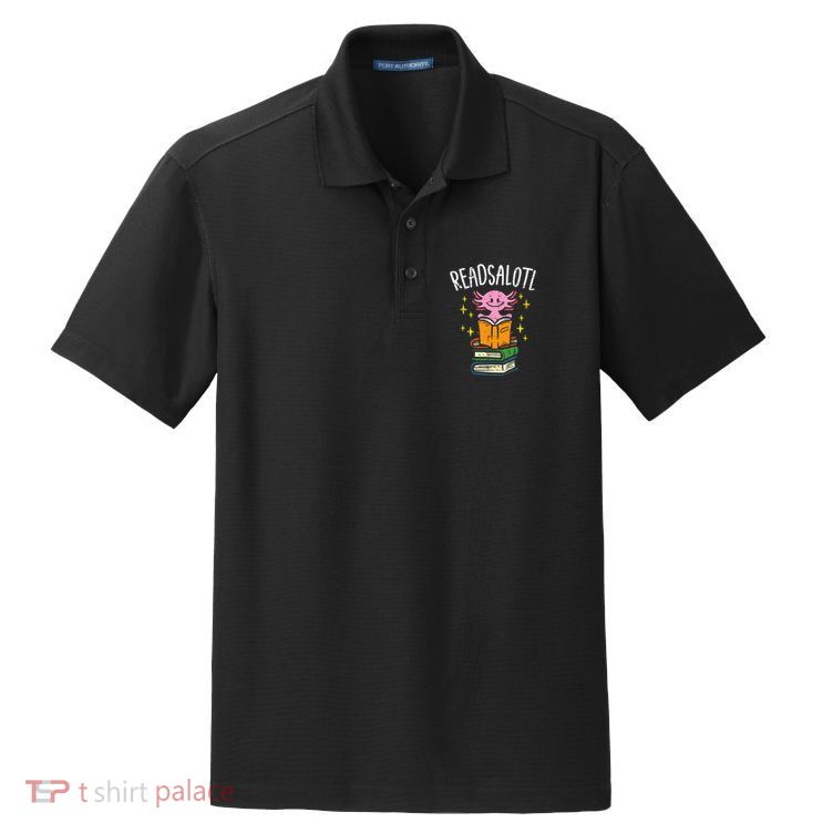 Axolotl Books Readsalotl Reading Bookworm Dry Zone Grid Polo