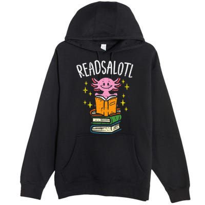 Axolotl Books Readsalotl Reading Bookworm Premium Pullover Hoodie