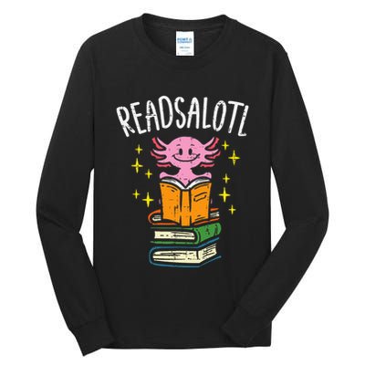 Axolotl Books Readsalotl Reading Bookworm Tall Long Sleeve T-Shirt