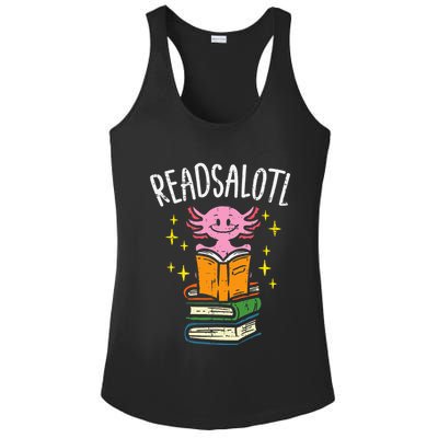 Axolotl Books Readsalotl Reading Bookworm Ladies PosiCharge Competitor Racerback Tank