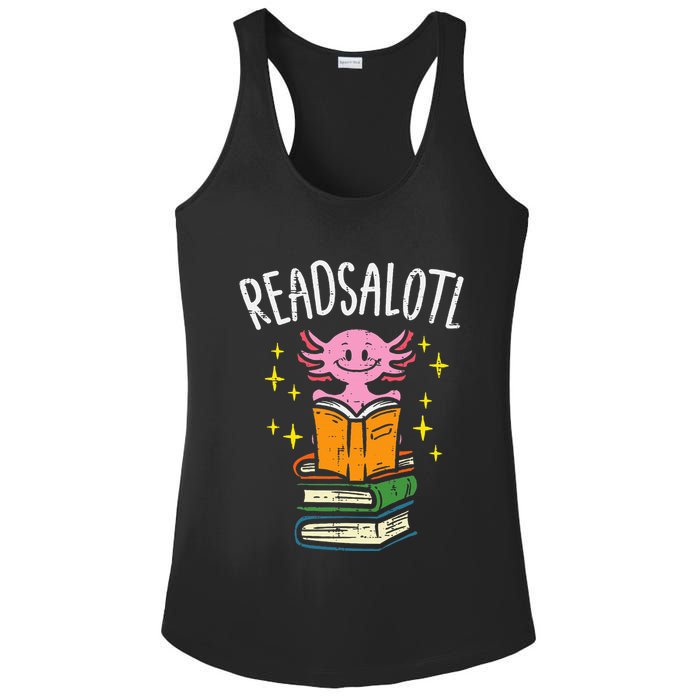Axolotl Books Readsalotl Reading Bookworm Ladies PosiCharge Competitor Racerback Tank