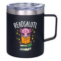 Axolotl Books Readsalotl Reading Bookworm 12oz Stainless Steel Coffee Mug