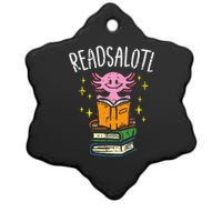 Axolotl Books Readsalotl Reading Bookworm Ceramic Star Ornament