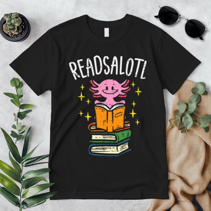 Axolotl Books Readsalotl Reading Bookworm Premium T-Shirt