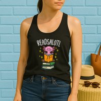 Axolotl Books Readsalotl Reading Bookworm Womens Tank Top