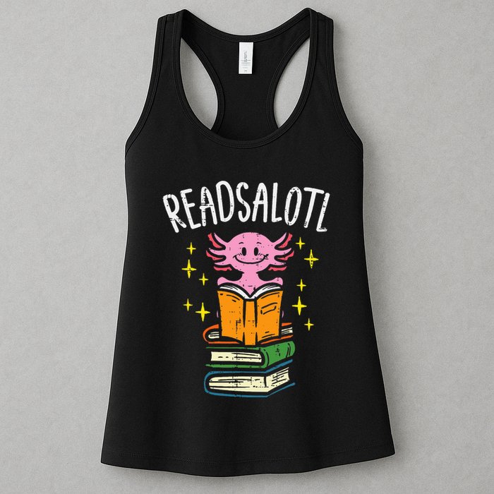 Axolotl Books Readsalotl Reading Bookworm Womens Tank Top