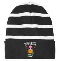 Axolotl Books Readsalotl Reading Bookworm Striped Beanie with Solid Band