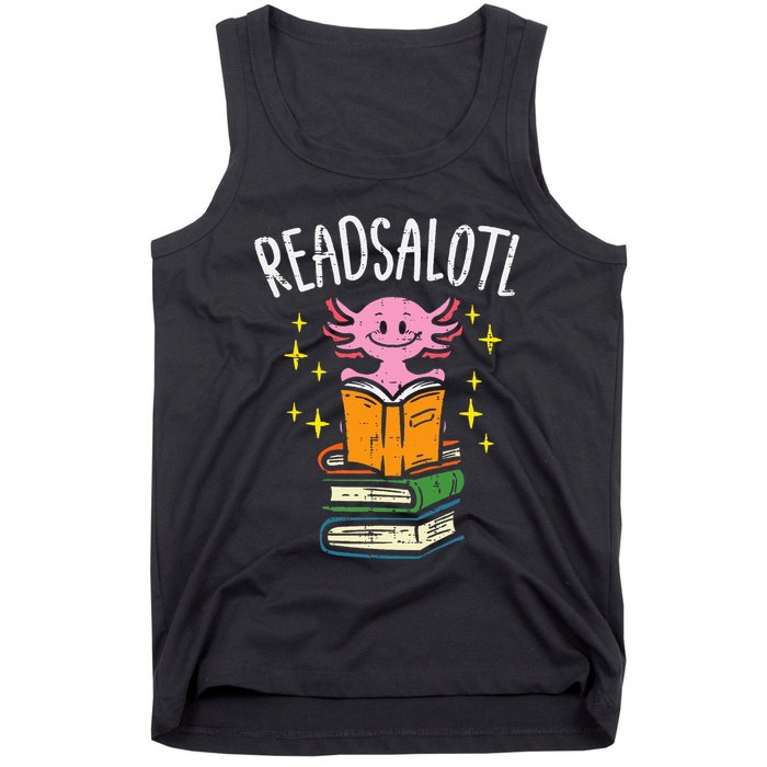 Axolotl Books Readsalotl Reading Bookworm Tank Top