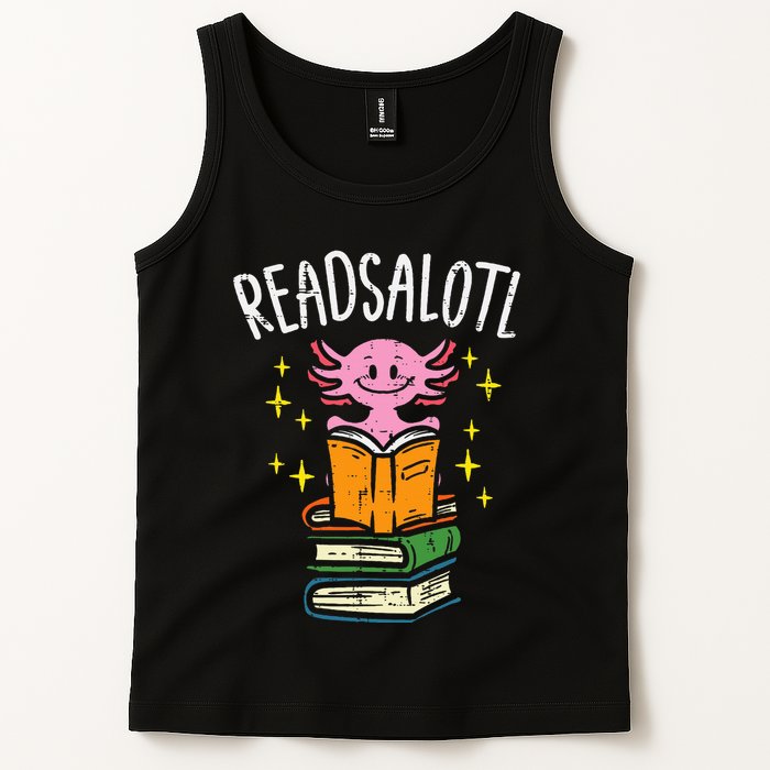 Axolotl Books Readsalotl Reading Bookworm Tank Top